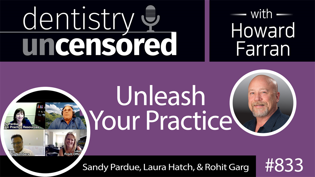 833 Unleash Your Practice with Sandy Pardue, Laura Hatch, and Rohit Garg : Dentistry Uncensored with Howard Farran