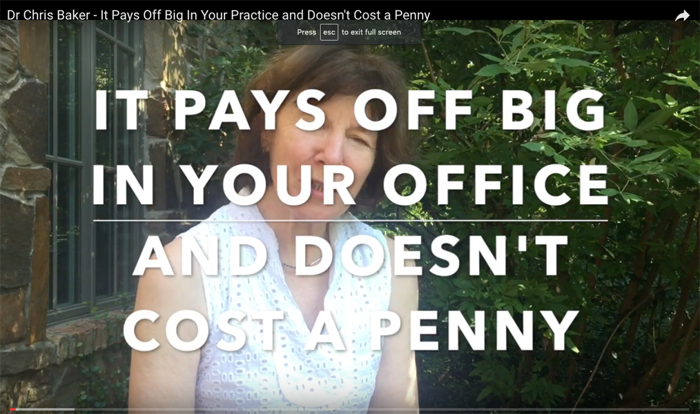 It Pays Off Big in Your Practice and Doesn't Cost a Penny