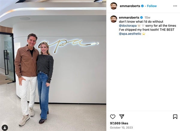 Celebrities Who Promote Their Dentists on Instagram